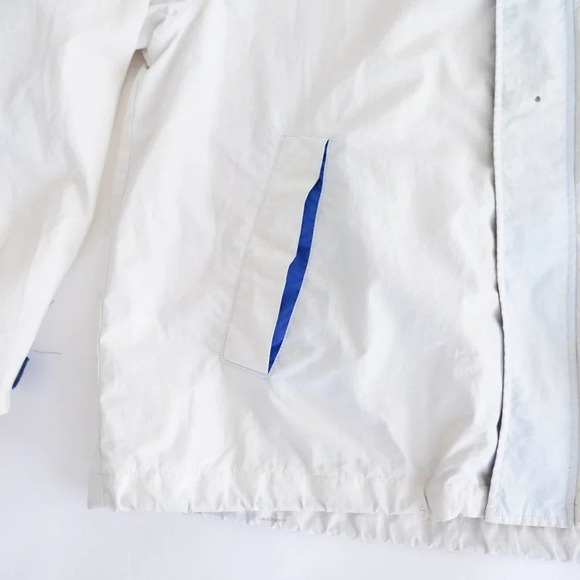 Vintage Y2K Tommy Hilfiger White Full Zip Windbreaker w Hidden Hood Size  Large - Picture 13 of 15